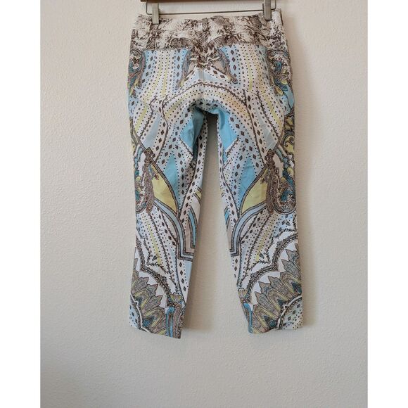 Cache y2k mid rise paisley print capri slacks    Sz 0 - Picture 6 of 9
